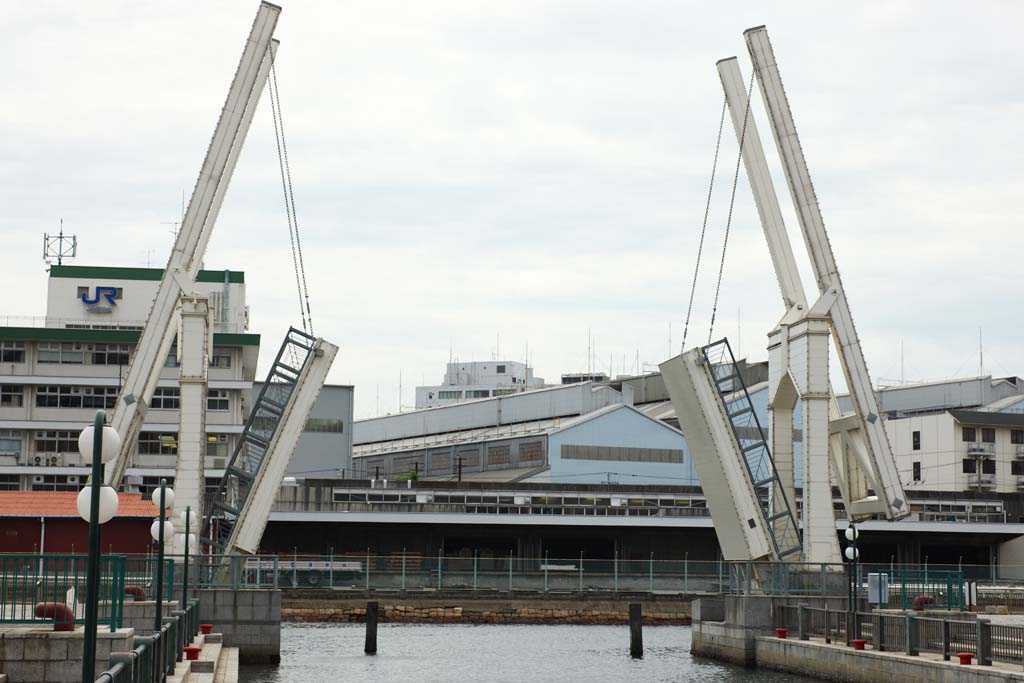 Foto, materieel, vrij, landschap, schilderstuk, bevoorraden foto,Bespat geitje Brug, Beweegbare brug, Basculebrug, Bespat kind Bruggen, Toeristische aantrekking