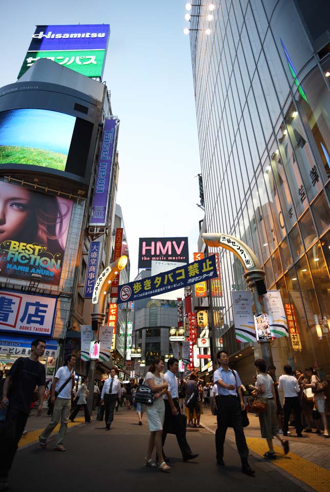 foto,tela,gratis,paisaje,fotografa,idea,Calle del centro de Shibuya, En el centro, Paseante, Paso de peatones, Multitud