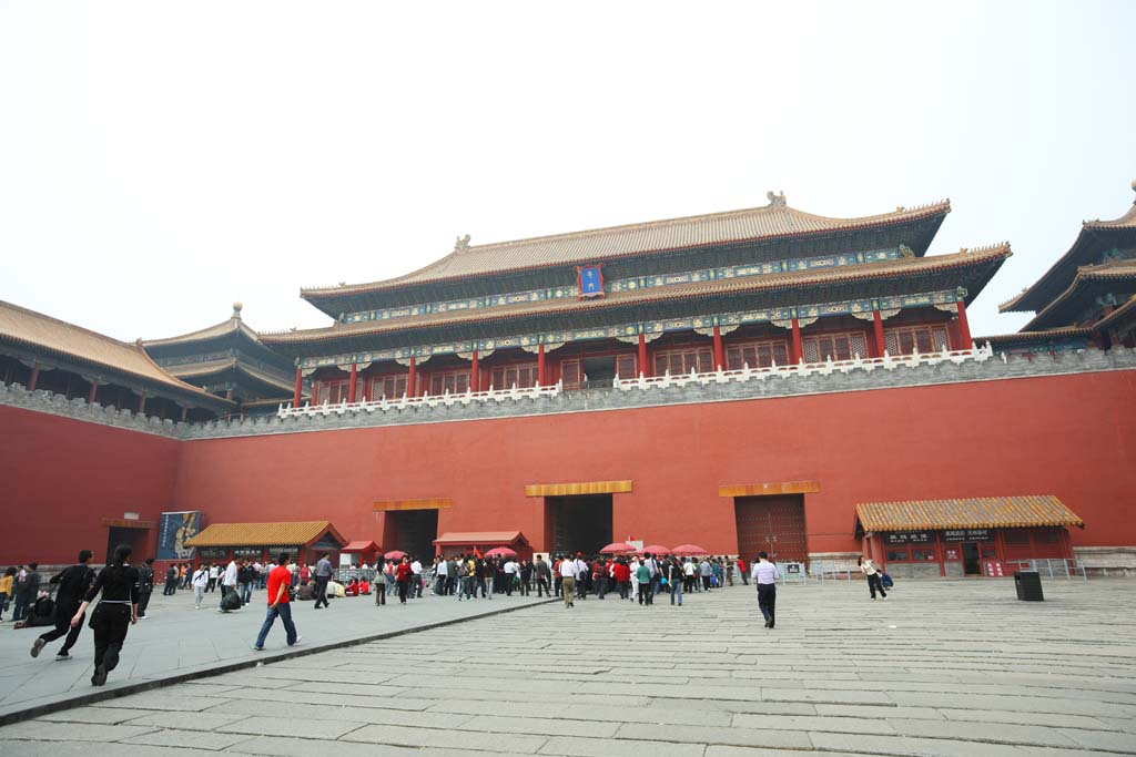 foto,tela,gratis,paisaje,fotografa,idea,Wumen del palacio viejo, Soy pintado de rojo, La puerta primera, Pared roja, Edificio elevado