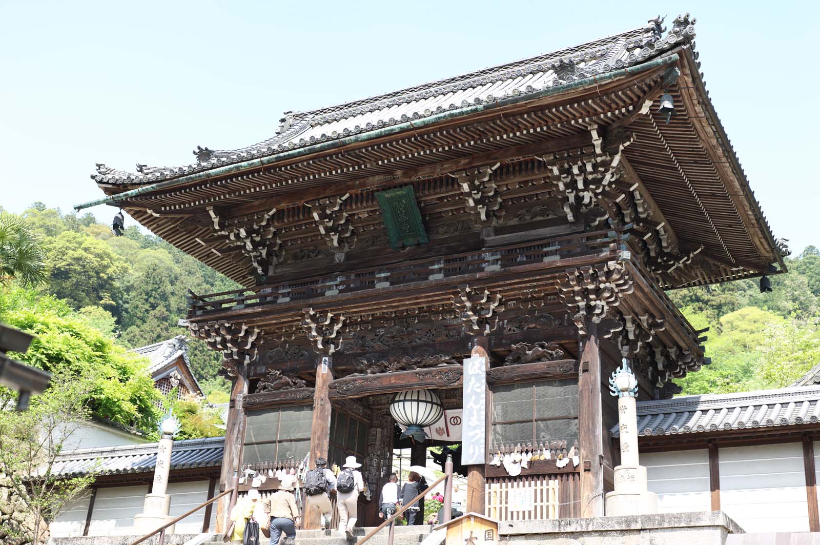 Foto, materiell, befreit, Landschaft, Bild, hat Foto auf Lager,Das Deva-Tor von Hase-dera Temple, Mikado, Der Kannon, Verehrer, Mitera der Blume