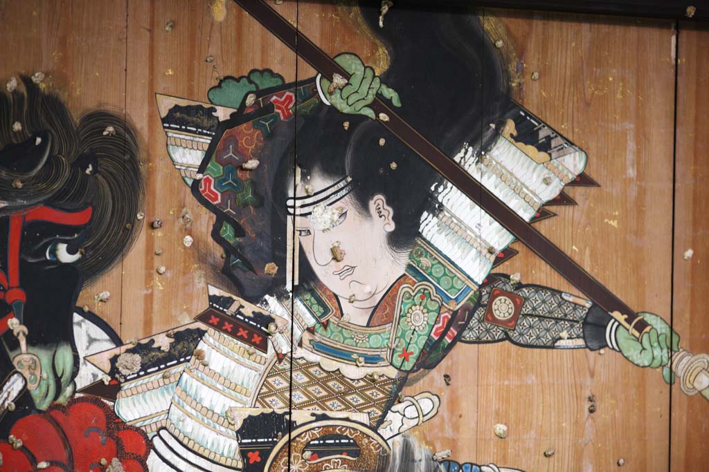 photo,material,free,landscape,picture,stock photo,Creative Commons,The ceiling picture of Hase-dera Temple, An ukiyoe print, samurai, Chaitya, Mitera of the flower