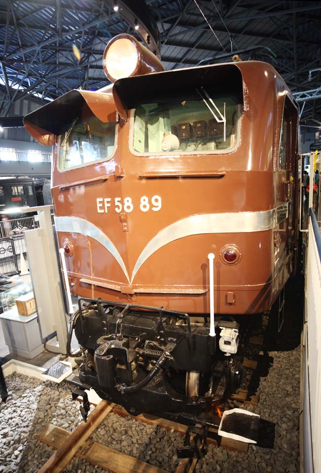 Foto, materieel, vrij, landschap, schilderstuk, bevoorraden foto,Een EF58 vorm elektrische locomotief, Gelimiteerd spreken, Spoorweg, Trein, Japanse National Railways
