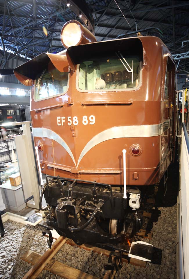 Foto, materiell, befreit, Landschaft, Bild, hat Foto auf Lager,Ein EF58 bilden elektrische Lokomotive, beschrnkt bestimmt, Eisenbahn, Zug, Japanische nationale Gleise