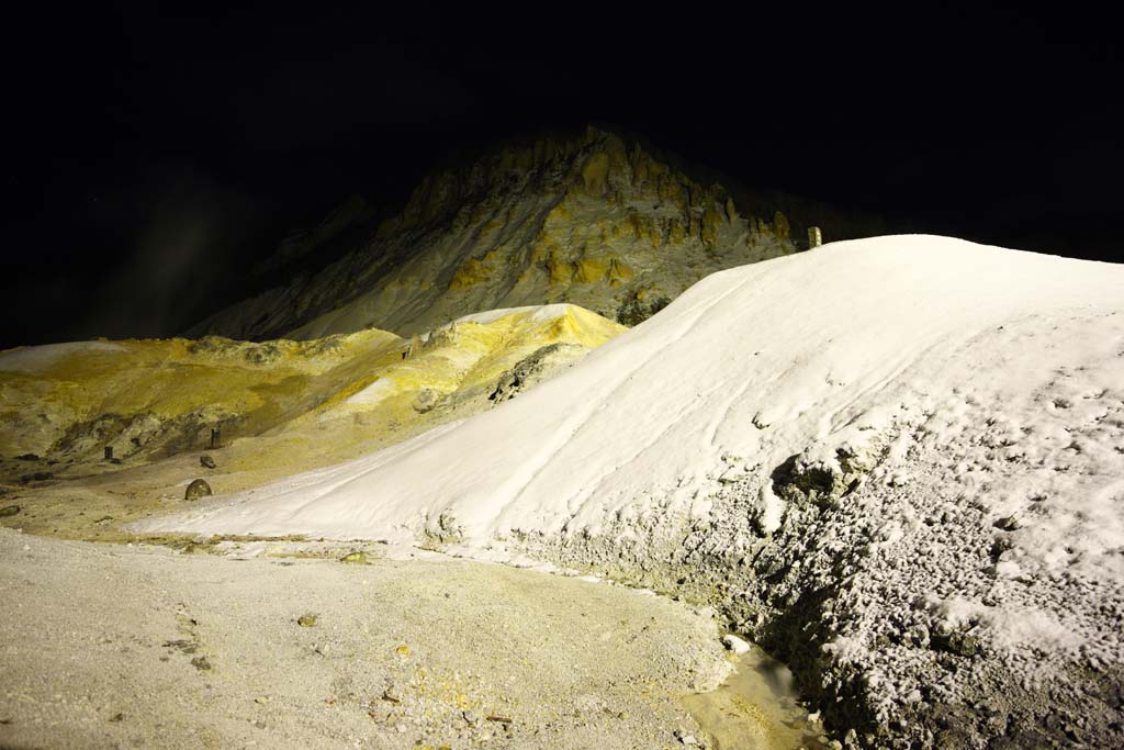 Foto, materiell, befreit, Landschaft, Bild, hat Foto auf Lager,Noboribetsu Onsen-Hlle Tal, heier Frhling, Schwefel, Irdische Hitze, Vulkan