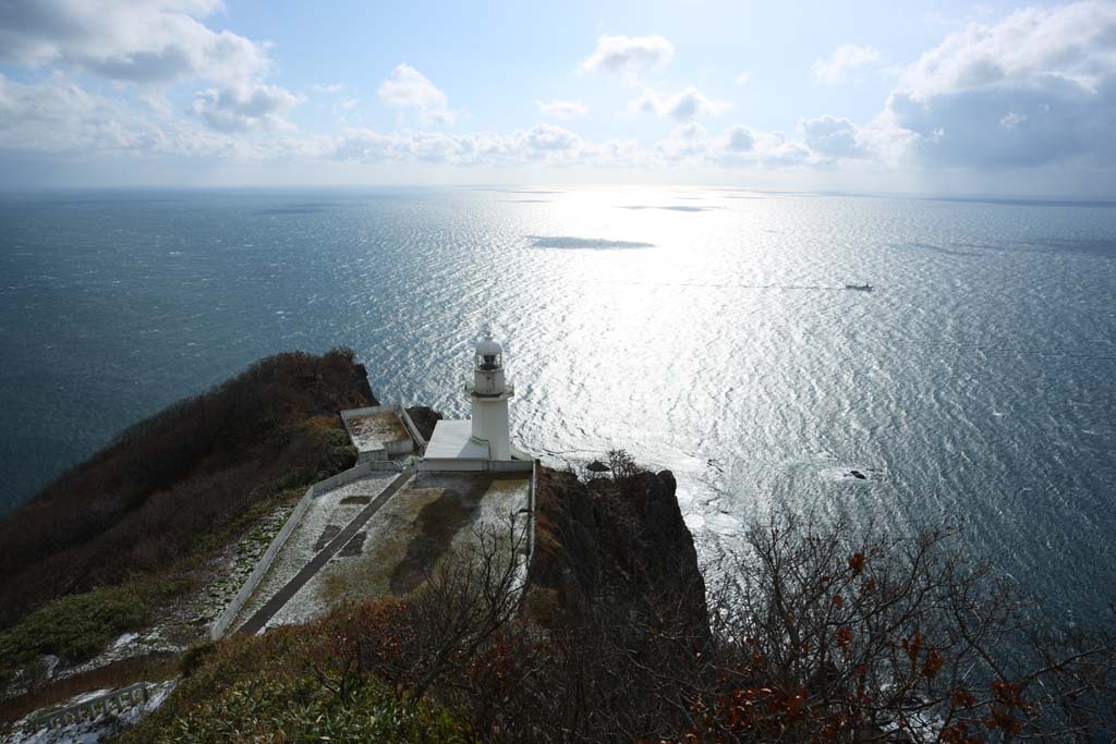 Foto, materieel, vrij, landschap, schilderstuk, bevoorraden foto,De aarde Kaap, Vuurtoren, Blauwe lucht, Zee, De horizon