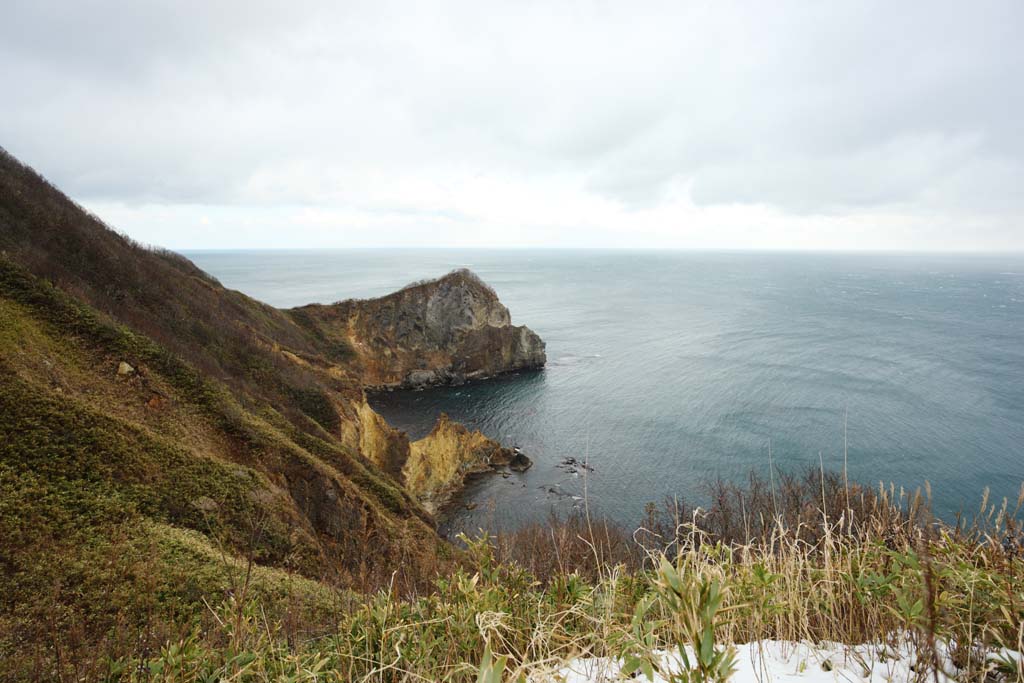 fotografia, materiale, libero il panorama, dipinga, fotografia di scorta,Muroran otto oro-foglia di macchie di bellezza schermo piegamento, faro, cielo blu, mare, L'orizzonte