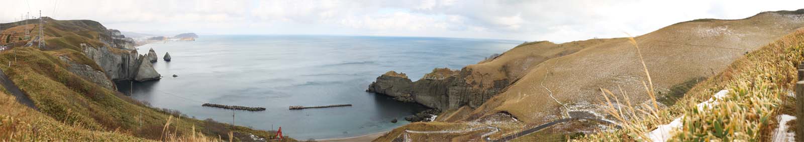 Foto, materieel, vrij, landschap, schilderstuk, bevoorraden foto,Muroran acht knapheid 'Tokkarisho bevlekt', Sasabaru, Zee, Klif, De horizon