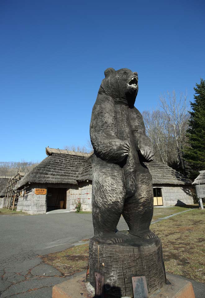 photo,material,free,landscape,picture,stock photo,Creative Commons,The wood carving of the bear, bear, , , Ainu