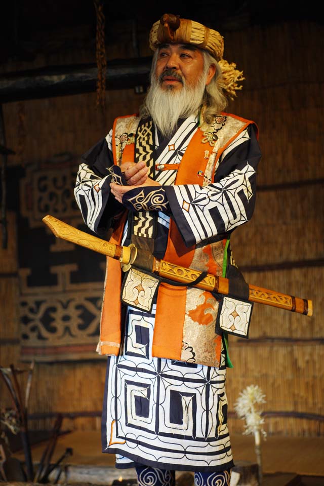 photo,material,free,landscape,picture,stock photo,Creative Commons,The folk costume of Ainu, pattern, jacket, Embroidery, Ainu