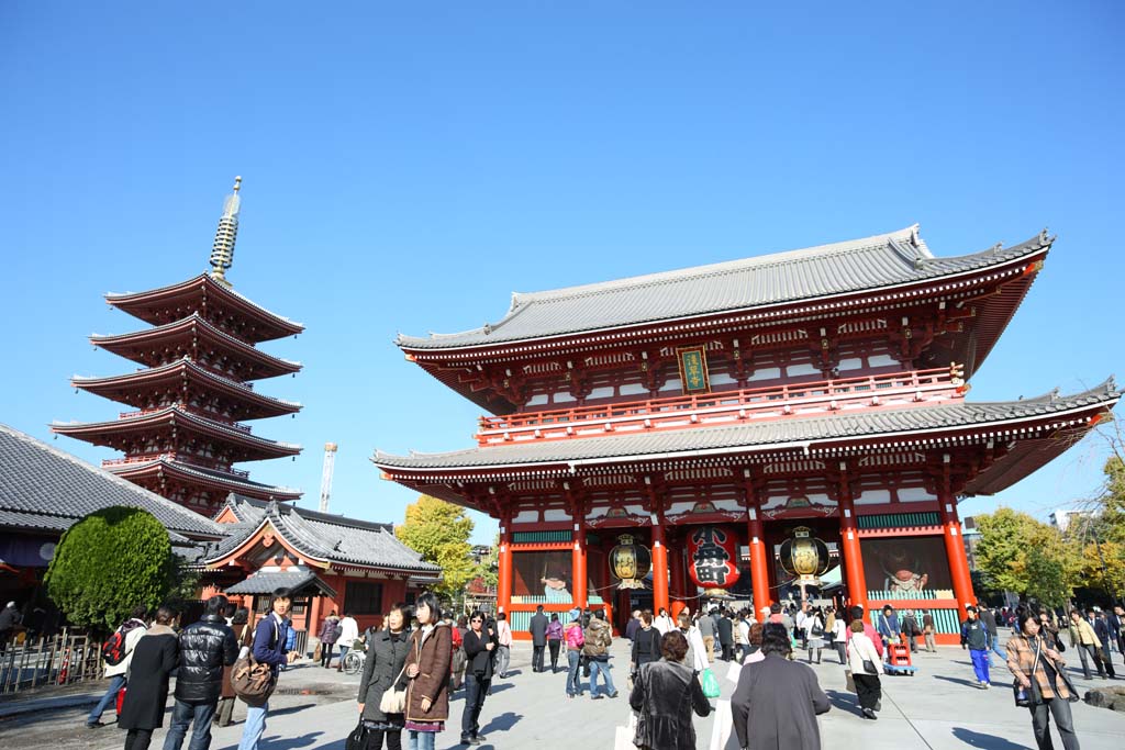 photo, la matire, libre, amnage, dcrivez, photo de la rserve,Temple Senso-ji Hozo-mon porte, visiter des sites pittoresques tache, Temple Senso-ji, Asakusa, lanterne