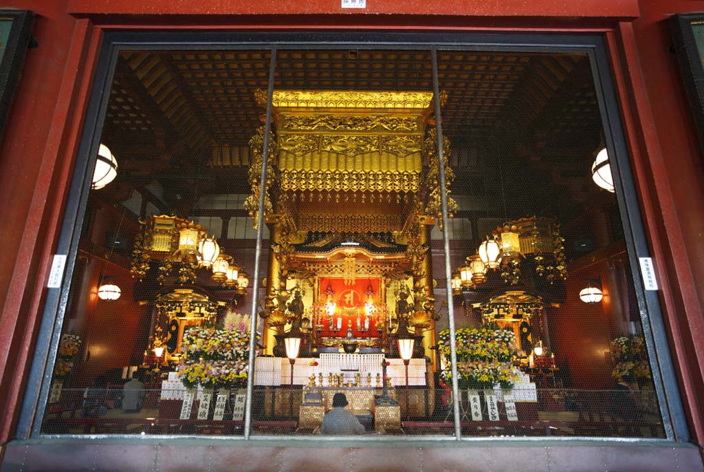 Foto, materiell, befreit, Landschaft, Bild, hat Foto auf Lager,Senso-ji-Tempel Palast, das Besichtigen von Stelle, Senso-ji-Tempel, Asakusa, Laterne