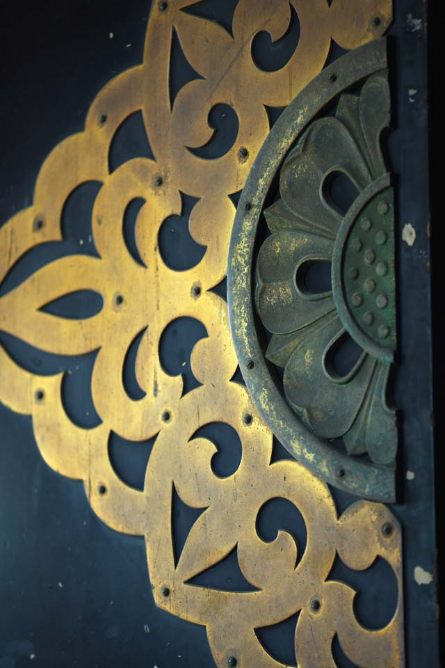 photo,material,free,landscape,picture,stock photo,Creative Commons,The metal fittings of the Senso-ji Temple door, Metal, flower, Asakusa, Senso-ji Temple