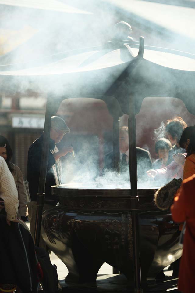 photo, la matire, libre, amnage, dcrivez, photo de la rserve,Dtenteur de l'encens de Senso-ji Temple, Bouddhisme, Temple Senso-ji, Asakusa, Un bton de l'encens