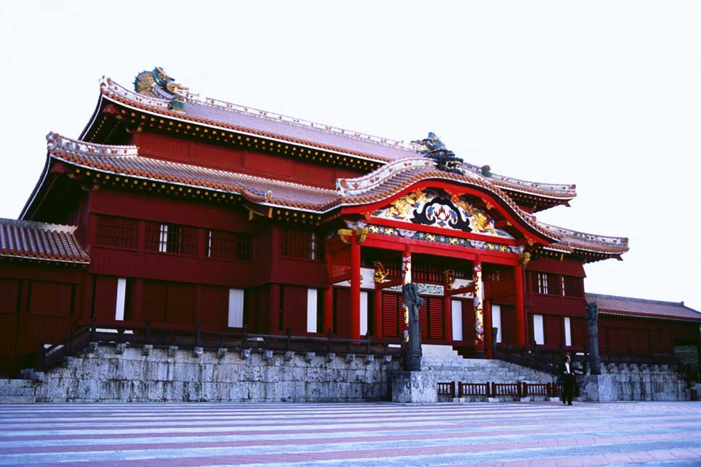 Foto, materiell, befreit, Landschaft, Bild, hat Foto auf Lager,Hauptgebude von Shuri Castle, rot, , , 