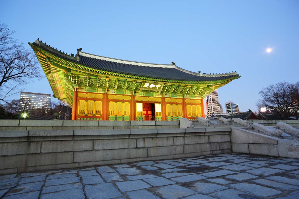 photo,material,free,landscape,picture,stock photo,Creative Commons,The virtue Kotobuki shrine Hall of Central Harmony, palace building, I am painted in red, stone pavement, Tradition architecture