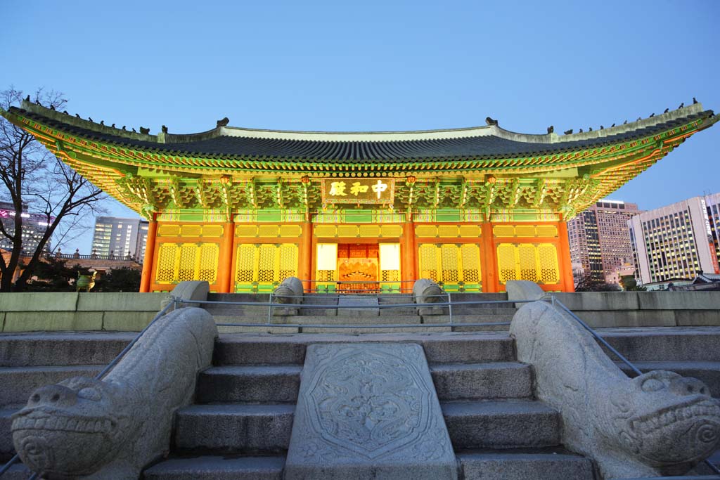 photo, la matire, libre, amnage, dcrivez, photo de la rserve,La vertu Salle de temple Kotobuki d'Harmonie Centrale, btiment de palais, Je suis peint en rouge, chausse de pierre, Architecture de la tradition