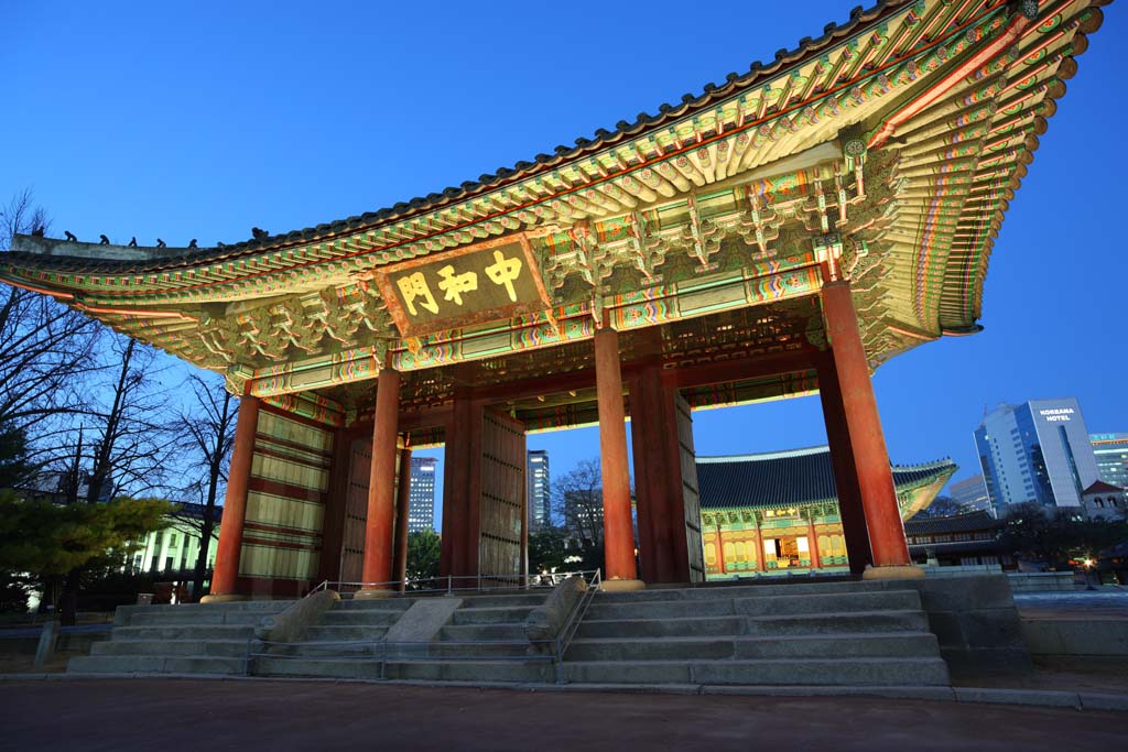 photo,material,free,landscape,picture,stock photo,Creative Commons,The virtue Kotobuki shrine neutralization gate, palace building, I am painted in red, sloppy image, Tradition architecture