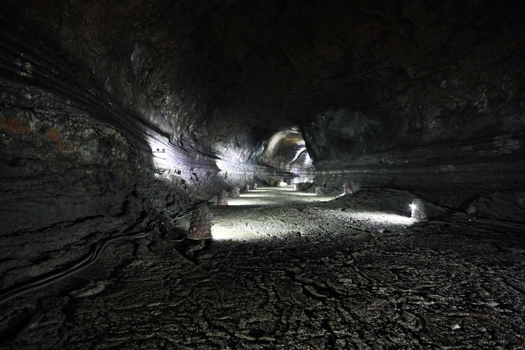 Foto, materiell, befreit, Landschaft, Bild, hat Foto auf Lager,Ein berfluss an Krafthhle, Manjang gul-Hhle, Geomunoreum Lava Rohr System, vulkanische Insel, Kellergeschoss