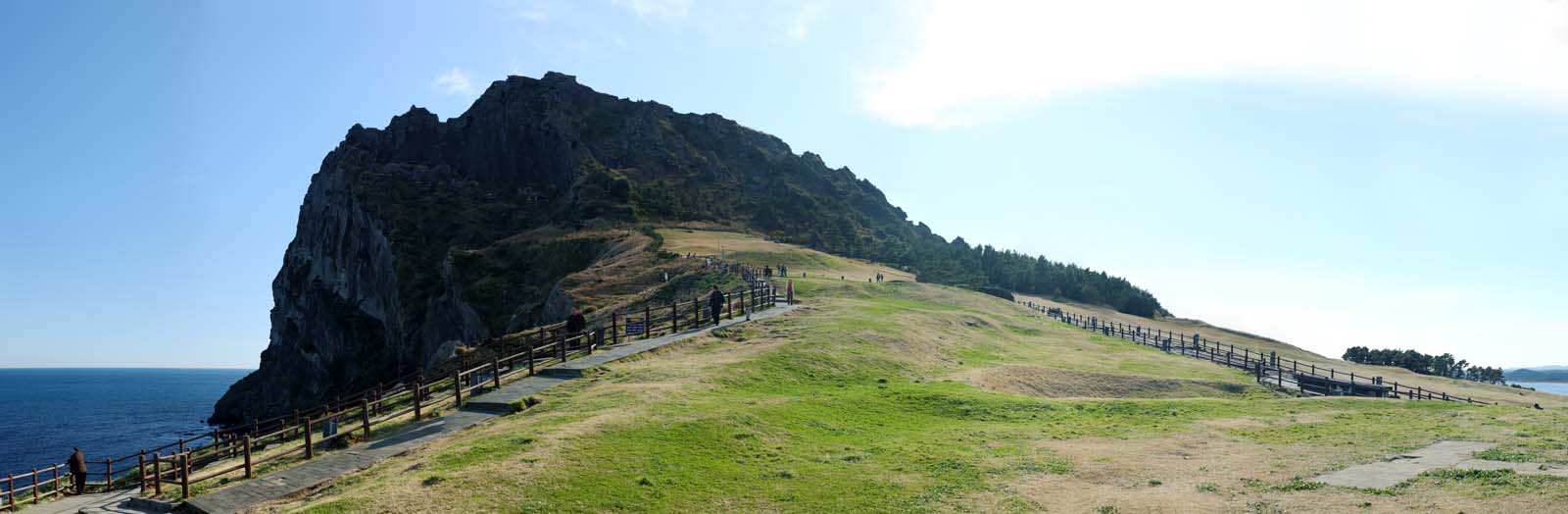 Foto, materieel, vrij, landschap, schilderstuk, bevoorraden foto,Shiroyama Hiji piek, Seongsan ilchulbong, Klif, Vulkanisch eiland, Knapheid stip