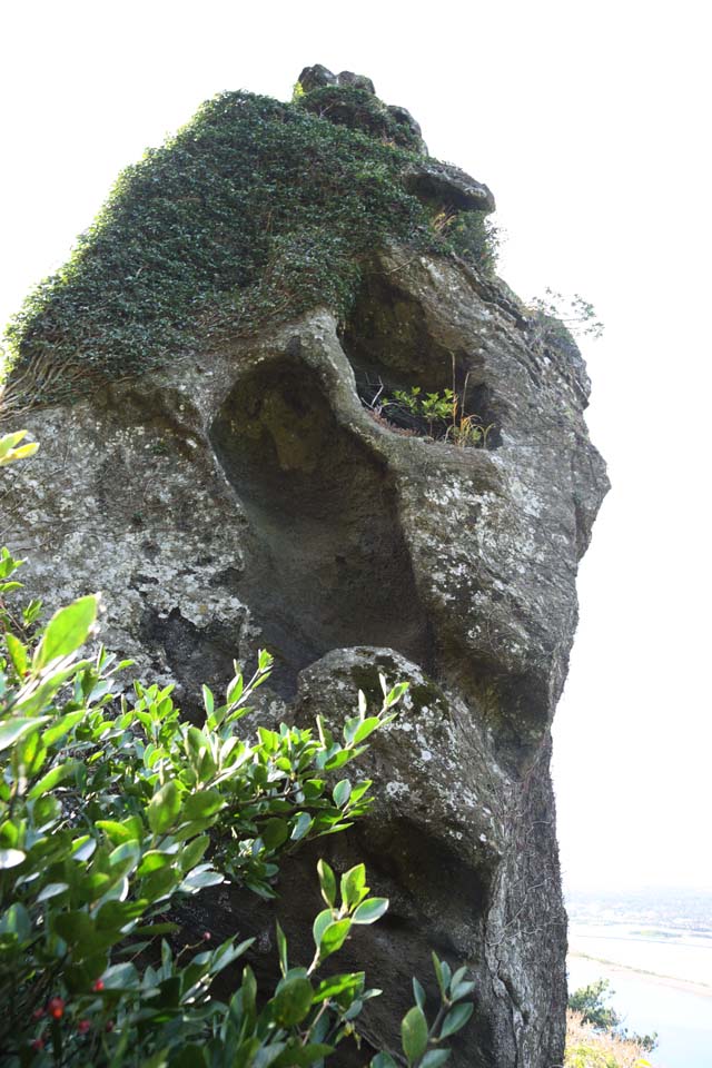 Foto, materieel, vrij, landschap, schilderstuk, bevoorraden foto,Ht reusachtig stenig van de Shiroyama Hiji piek, Seongsan ilchulbong, Klif, Vulkanisch eiland, Knapheid stip