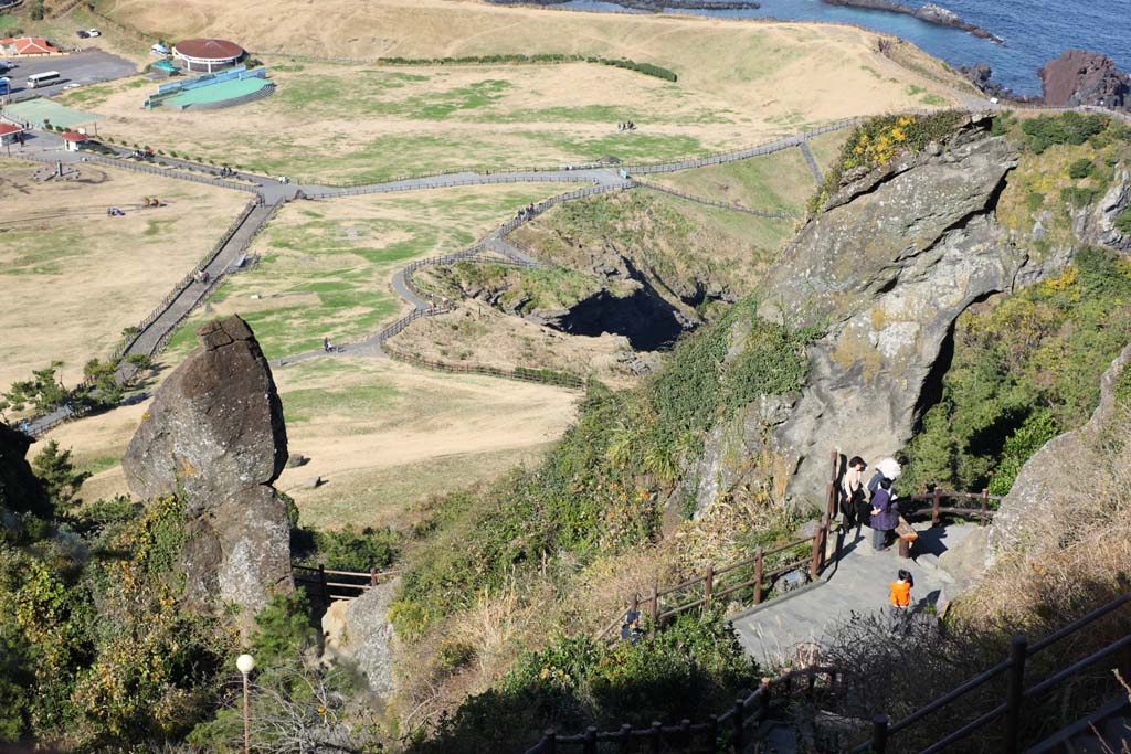 foto,tela,gratis,paisaje,fotografa,idea,Shiroyama Hiji mximo apogeo, Ilchulbong de seongsan, Despeadero, Isla volcnica, Sitio de belleza