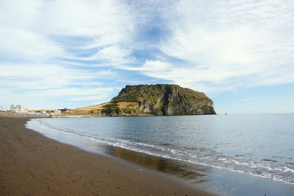 Foto, materiell, befreit, Landschaft, Bild, hat Foto auf Lager,Shiroyama Hiji-Hhepunkt, seongsan ilchulbong, Cliff, vulkanische Insel, Schnheitsstelle