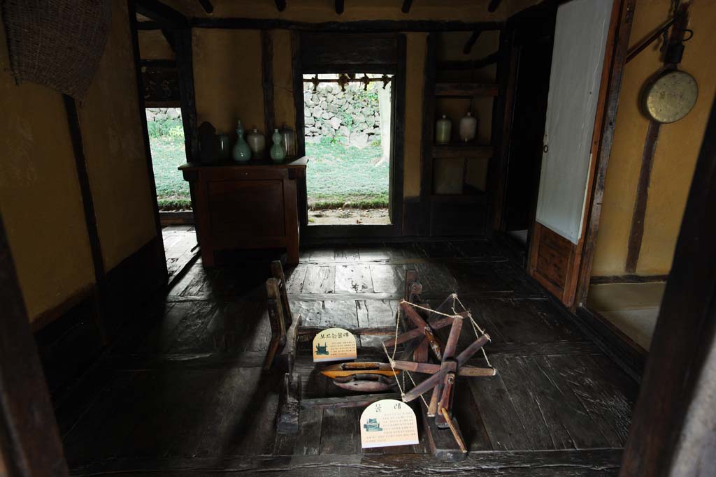 fotografia, materiale, libero il panorama, dipinga, fotografia di scorta,Un attrezzo antico in Corea, roteando, Corea, , 