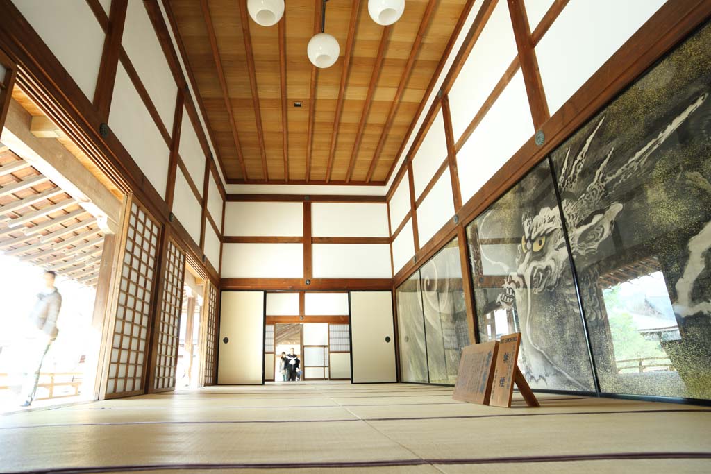 fotografia, materiale, libero il panorama, dipinga, fotografia di scorta,Tenryu-ji la grande lunghezza di porzione, Chaitya, stuoia di tatami, eredit di mondo, Sagano