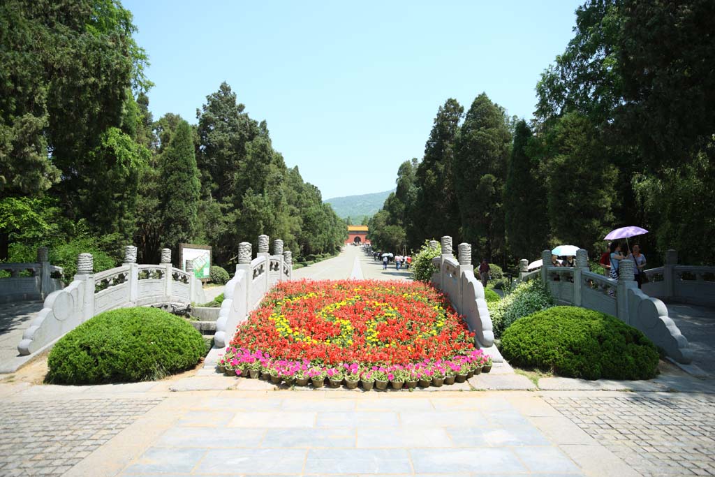 Foto, materieel, vrij, landschap, schilderstuk, bevoorraden foto,Ming Xiaoling Mausoleum, Graf, Stenig bruggen, Een benadering van een heiligdom, Stenige bestrating