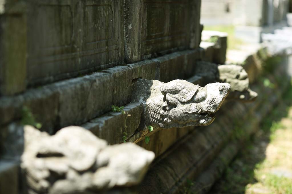 photo,material,free,landscape,picture,stock photo,Creative Commons,Ming Xiaoling Mausoleum Toru foundation stone, Tomorrow morning, stone pillar, The first emperor, world heritage