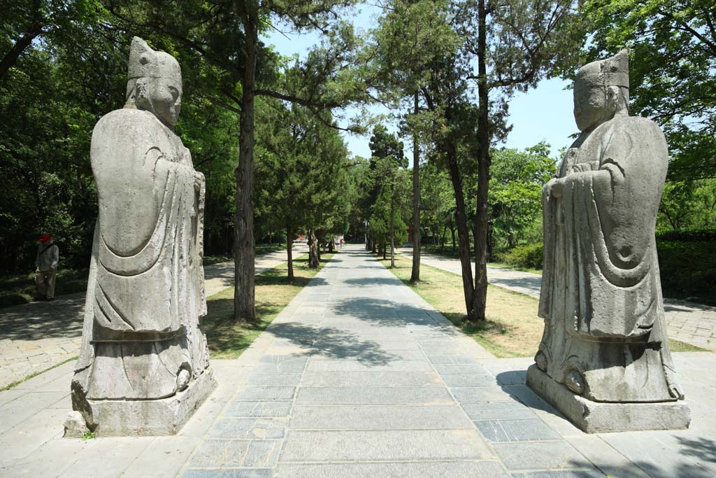 photo, la matire, libre, amnage, dcrivez, photo de la rserve,Ming Xiaoling Mausole vieux Shintosme de la route de la relation de l'homme, Restes, statue de pierre, Une approche  un temple, patrimoine de l'humanit