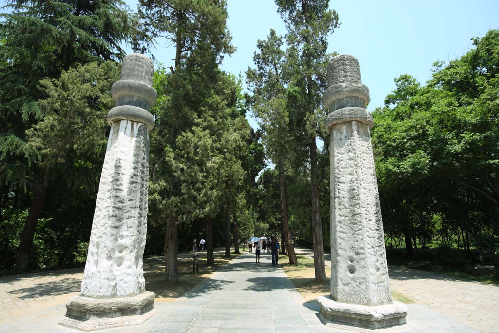 fotografia, materiale, libero il panorama, dipinga, fotografia di scorta,Ming Xiaoling il Mausoleo il vecchio Scintoismo di strada di relazione di uomo, Resti, pilastro di pietra, Un approccio ad un sacrario, eredit di mondo