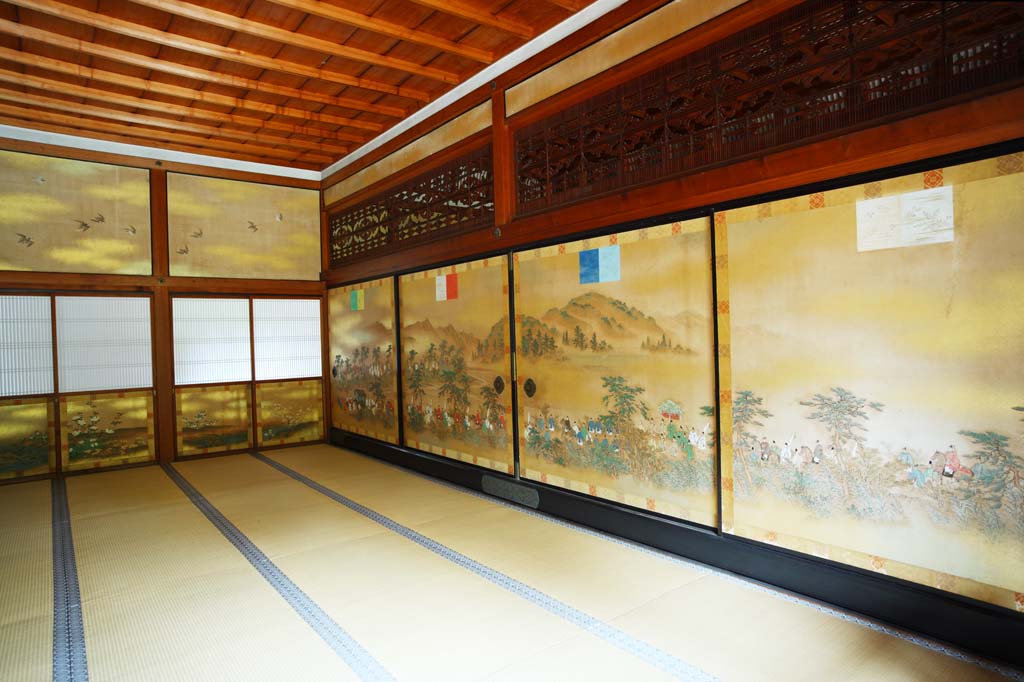 photo,material,free,landscape,picture,stock photo,Creative Commons,Ninna-ji Temple Shin-den, Gold leaf, Japanese-style room, Japanese traditional painting, Gorgeousness