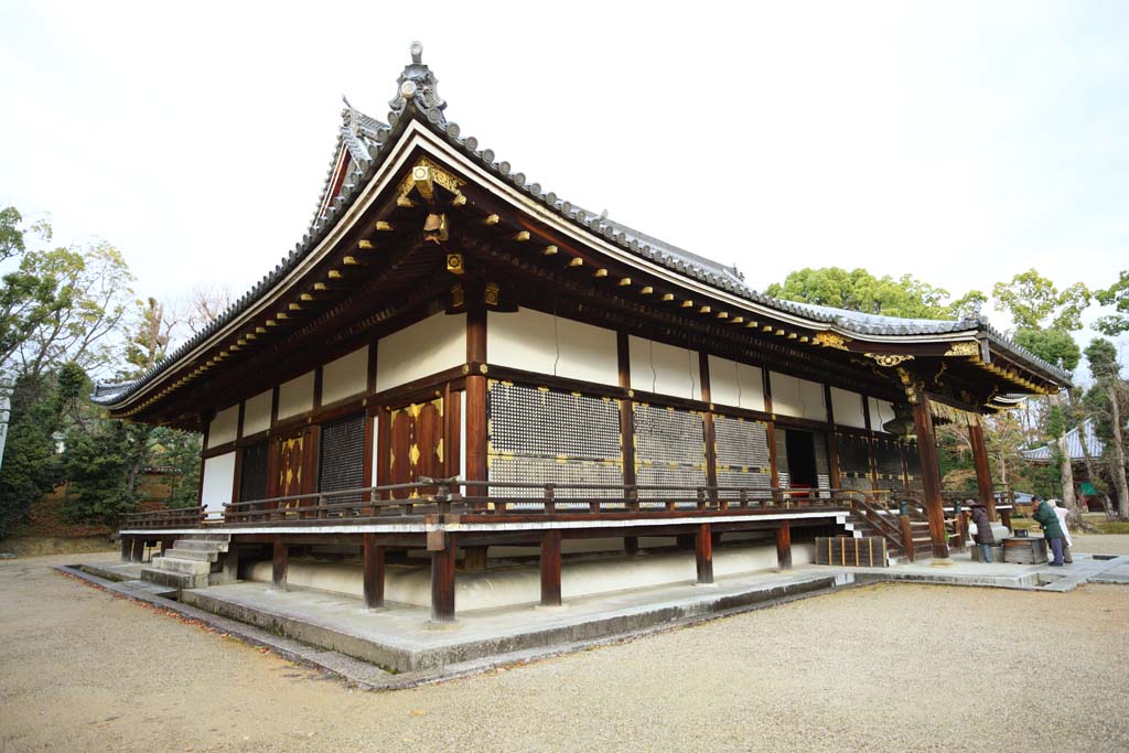 Foto, materieel, vrij, landschap, schilderstuk, bevoorraden foto,Ninna-ji Tempel inner tempel, De Imperial Court trant, Belangrijkste kamer structuur, Chaitya, Wereld heritage