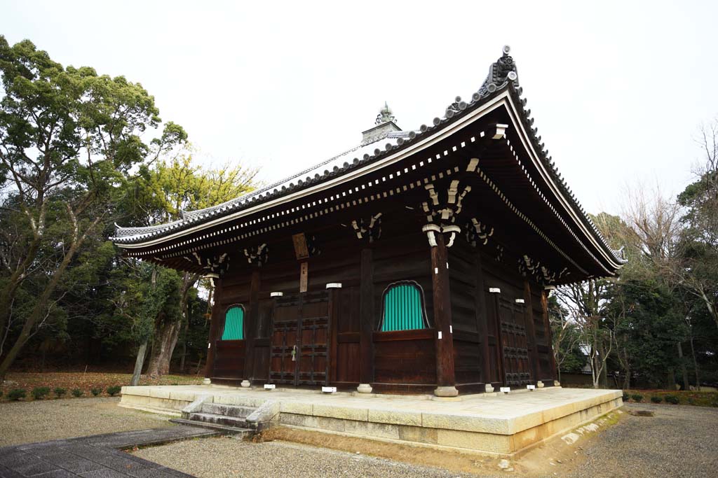 fotografia, materiale, libero il panorama, dipinga, fotografia di scorta,Magazzino di Tempio di Ninna-ji per tenere il sacre scritture buddista, Il libro sacro, Buddismo Zen, Chaitya, eredit di mondo