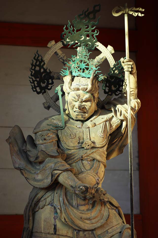 fotografia, materiale, libero il panorama, dipinga, fotografia di scorta,Guardiano di Bianco di Tempio di Ninna-ji della statua di Oriente, Governi quattro Devas, Immagine buddista, divinit custode, la divinit custode di Buddismo dio della giustizia