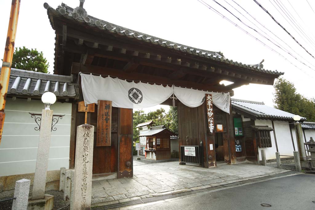 Foto, materiell, befreit, Landschaft, Bild, hat Foto auf Lager,Myoshin-ji Temple-Norden ueres Tor, Zen-Hokkaido-Versammlung, Shozan Sakuma, Der Blumengartenpapst, Tempelbesitzstck zur Zensekte