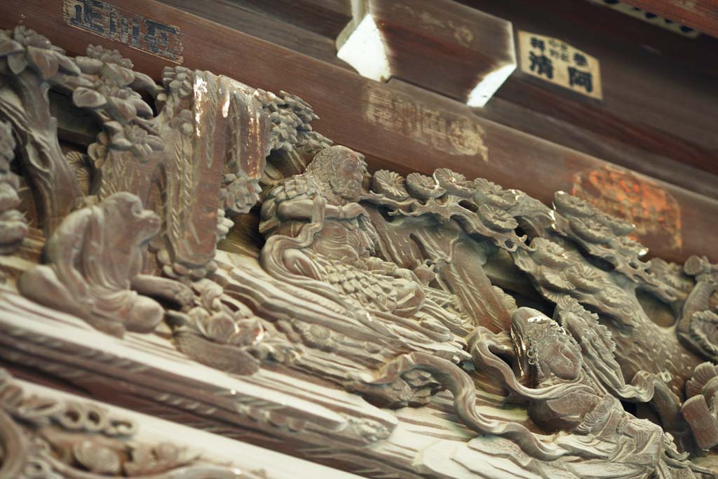 fotografia, materiale, libero il panorama, dipinga, fotografia di scorta,Shibamata Taishaku-dieci scultura di Tempio, Un aneddoto, scultura, grano di legno, Buddismo