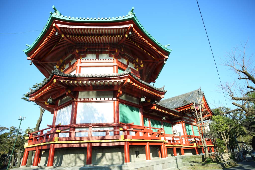 Foto, materiell, befreit, Landschaft, Bild, hat Foto auf Lager,Shinobazunoike-Frau des Hauptzen-Priestertempels, Chaitya, Sarasvati, Der Amagai-Bischof, Der Yanaka sieben Gottheiten des Glckes