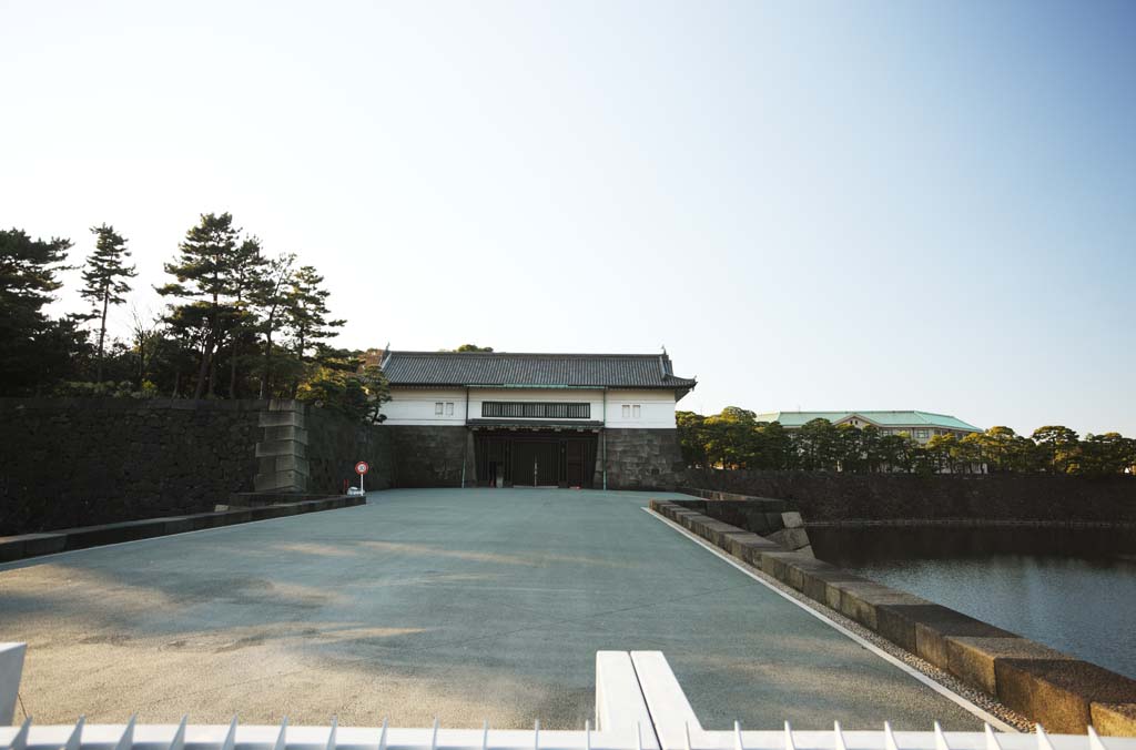 fotografia, materiale, libero il panorama, dipinga, fotografia di scorta,Il fossato del Palazzo Imperiale, Edo-jo il Castello, , Difesa, Una citt di ufficio