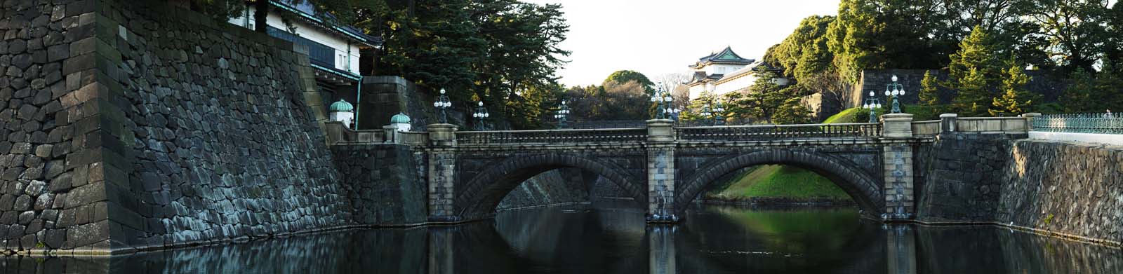fotografia, material, livra, ajardine, imagine, proveja fotografia,Palcio imperial ponte de Niju-bashi, fosso, palcio, O imperador, Edo-jo Castelo