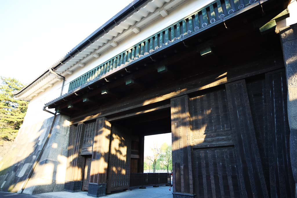 fotografia, materiale, libero il panorama, dipinga, fotografia di scorta,Palazzo imperiale Sakurada-mon il cancello, Ishigaki, palazzo, Passaggio di Watari sotto una torretta, Edo-jo il Castello