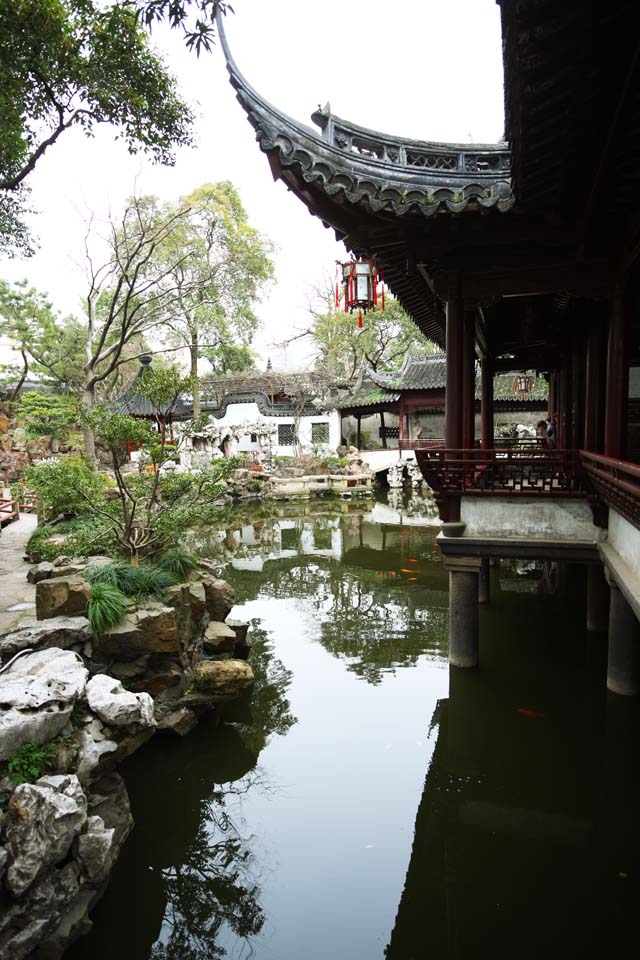 foto,tela,gratis,paisaje,fotografa,idea,Monte. Templo de mandato de jardn de Yuyuan, Jardn de casa de santuario chino, , Estilo de comida chino, Laguna