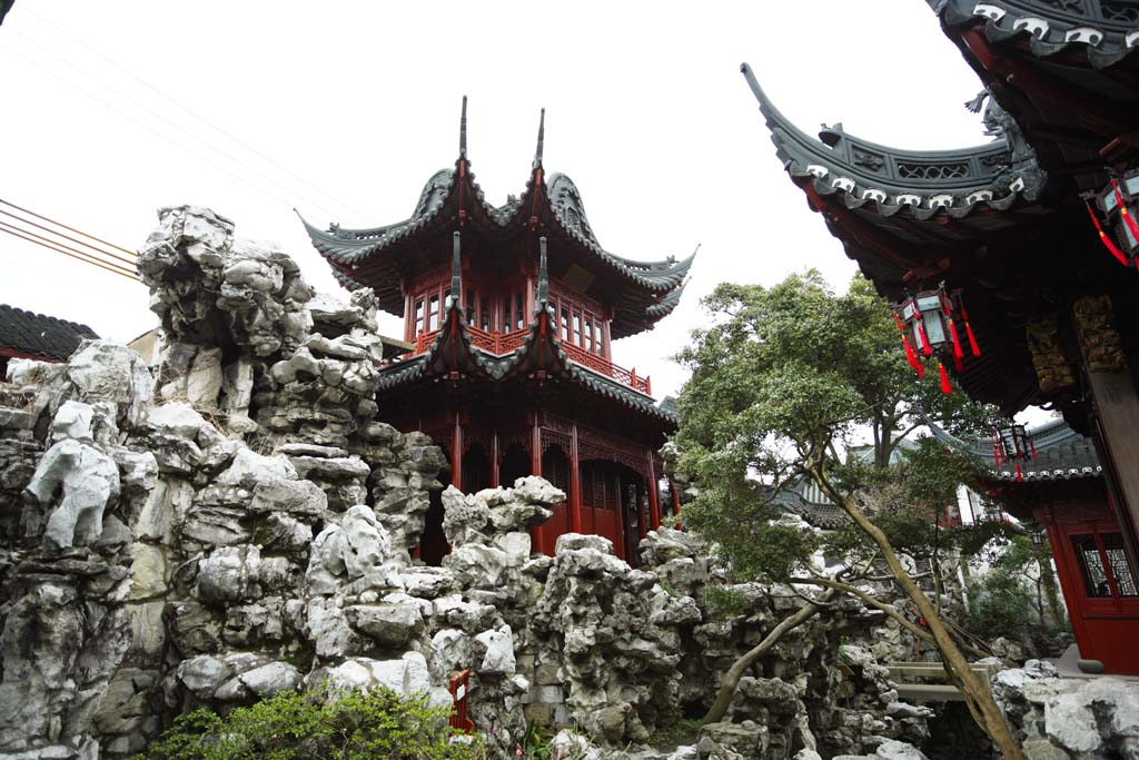 Foto, materiell, befreit, Landschaft, Bild, hat Foto auf Lager,Yuyuan-Garten, Joss Hausgarten, , Chinesischer Essensstil, Ich werde in roten gemalt