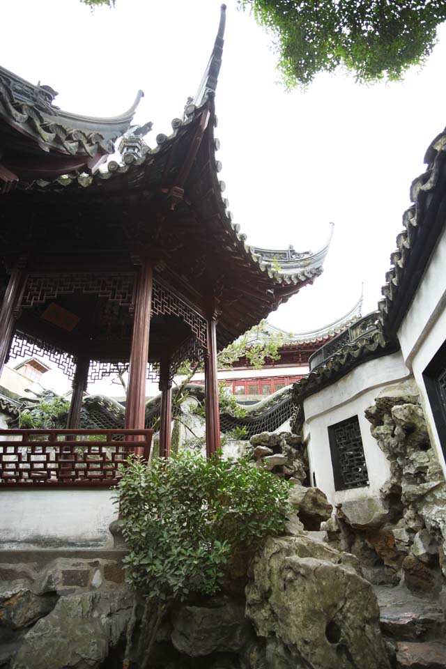 Foto, materiell, befreit, Landschaft, Bild, hat Foto auf Lager,Yuyuan-Garten, Joss Hausgarten, , Chinesischer Essensstil, Ich werde in roten gemalt