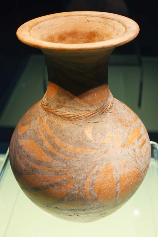 photo, la matire, libre, amnage, dcrivez, photo de la rserve,Une personne de culture de la caverne du cheval chinoise ancienne a color le pot de la crte de l'oiseau de la poterie, pot, Les anciens, modle, L'histoire