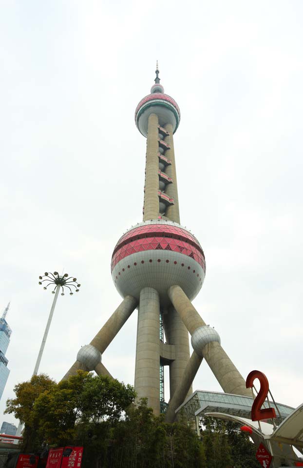 photo,material,free,landscape,picture,stock photo,Creative Commons,Watch east light ball train; a tower, An electric wave tower, sightseeing spot, An oriental pearl tower, An outside rough sea