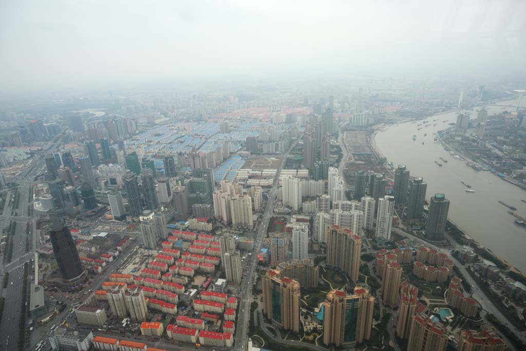 photo,material,free,landscape,picture,stock photo,Creative Commons,Development of Shanghai, Huangpu Jiang, Pudong New Area, An apartment, skyscraper