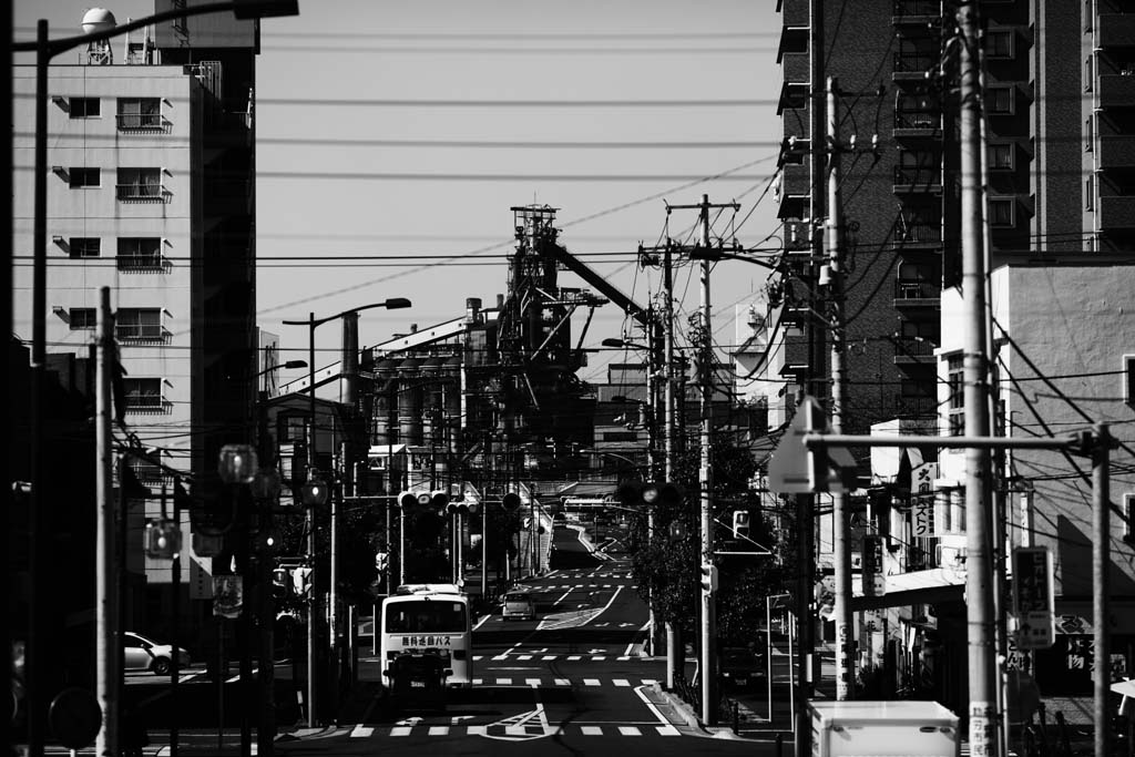 photo,material,free,landscape,picture,stock photo,Creative Commons,The town of the blast furnace, An industrial area, power shovel, Pig iron, steel sheet