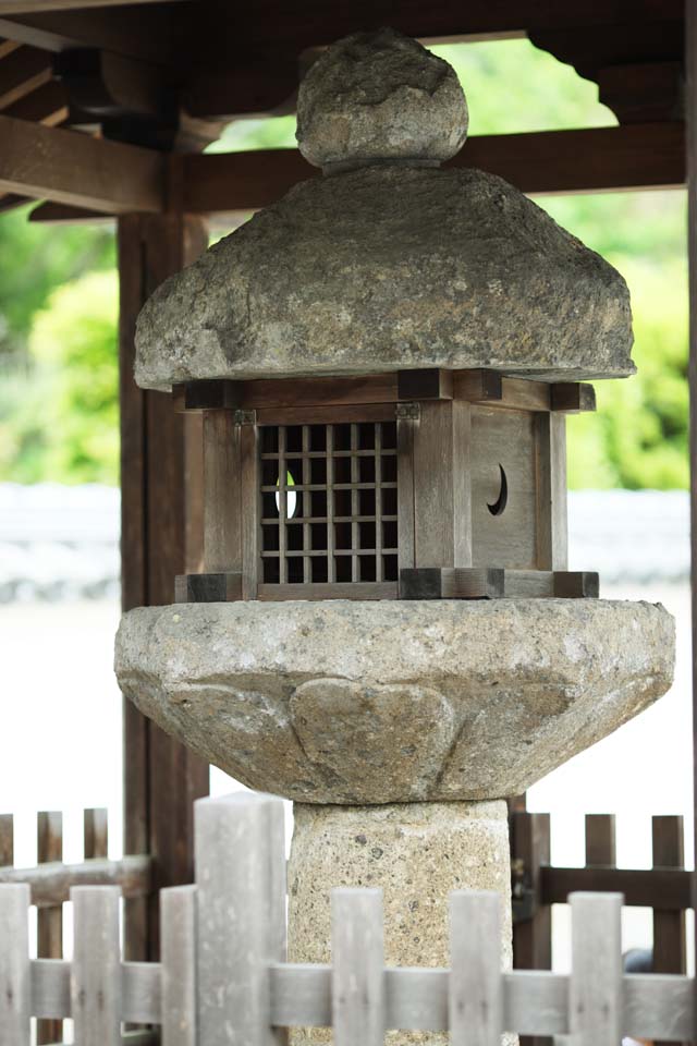 fotografia, material, livra, ajardine, imagine, proveja fotografia,O templo de Taima cesta de lanterna de pedra mais velha japonesa, Chaitya, lanterna de jardim de pedra, Tenente de princesa lenda geral, apedreje lanterna